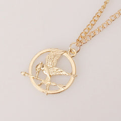 Bird Emblem Pendant Necklace – Gold or Silver Tone Flying Bird Necklace for Women & Men – Fantasy Inspired Jewelry Gift (18” Chain)