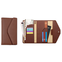 RFID Blocking Travel Passport Holder Wallet – PU Leather Passport Organizer with Credit Card Slots, Travel Document Holder for Passport, Cash, Boarding Passes & Cards
