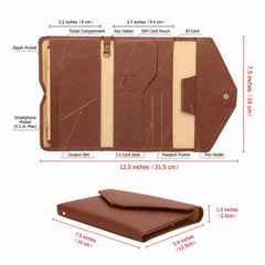 RFID Blocking Travel Passport Holder Wallet – PU Leather Passport Organizer with Credit Card Slots, Travel Document Holder for Passport, Cash, Boarding Passes & Cards