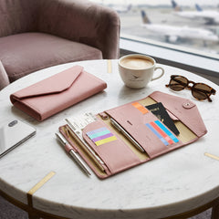 RFID Blocking Travel Passport Holder Wallet – PU Leather Passport Organizer with Credit Card Slots, Travel Document Holder for Passport, Cash, Boarding Passes & Cards