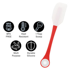 Silicone Cookie Scoop & Spatula 2-in-1 Tool – Heat-Resistant, 1-Tablespoon Dough Dropper – Dishwasher Safe Baking Essential