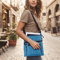 Quilted Crossbody Bag for Women – PU Leather Shoulder Purse with Adjustable Strap, Triple Zipper Pocket Mini Messenger Handbag for Travel, Shopping & Everyday Use