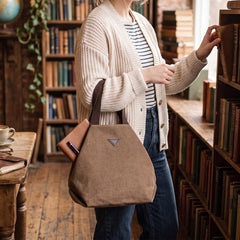 Women's Retro Canvas Handbag – Lightweight Casual Shoulder Tote with Multiple Interior Pockets, Magnetic Snap Closure, Everyday Purse for Work, Shopping & Travel