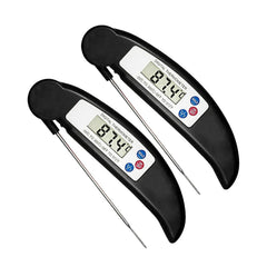 2-Pack Instant Read Digital Meat Thermometer – Stainless Steel Foldable Probe, Fast & Accurate Cooking Thermometer for BBQ, Grill, Oven & Kitchen Use