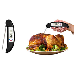 2-Pack Instant Read Digital Meat Thermometer – Stainless Steel Foldable Probe, Fast & Accurate Cooking Thermometer for BBQ, Grill, Oven & Kitchen Use