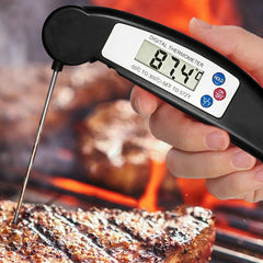 2-Pack Instant Read Digital Meat Thermometer – Stainless Steel Foldable Probe, Fast & Accurate Cooking Thermometer for BBQ, Grill, Oven & Kitchen Use