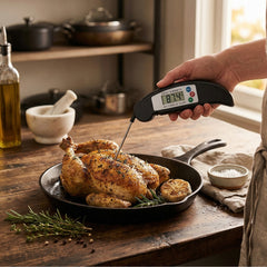 2-Pack Instant Read Digital Meat Thermometer – Stainless Steel Foldable Probe, Fast & Accurate Cooking Thermometer for BBQ, Grill, Oven & Kitchen Use
