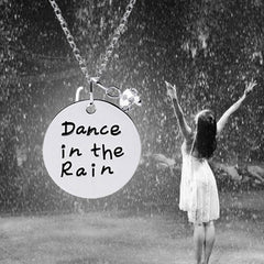 “Dance in the Rain” Necklace for Women – Silver Tone Charm Pendant Necklace – Romantic Inspirational Gift Jewelry for Anniversary, Wife, Girlfriend