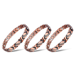 Magnetic Copper Bracelet for Men & Women – Adjustable Stainless Steel & Copper Cuff with Turquoise & Crystal Inlay – Unisex Fashion Bangle Jewelry Gift