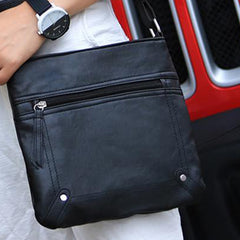 Unisex Crossbody Messenger Bag – Vegan PU Leather Shoulder Bag with Multiple Pockets, Lightweight Travel Crossbody Purse for Men & Women, Everyday Organizer Bag