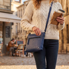 Unisex Crossbody Messenger Bag – Vegan PU Leather Shoulder Bag with Multiple Pockets, Lightweight Travel Crossbody Purse for Men & Women, Everyday Organizer Bag