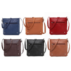 Unisex Crossbody Messenger Bag – Vegan PU Leather Shoulder Bag with Multiple Pockets, Lightweight Travel Crossbody Purse for Men & Women, Everyday Organizer Bag