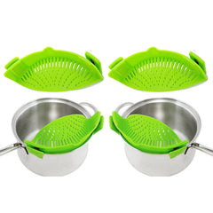 Heat Resistance Easy Snap Silicone Kitchen Strainer (1-Pack or 2-Pack)
