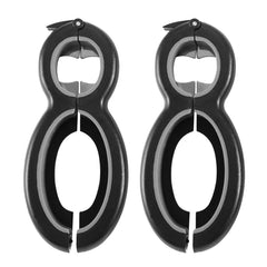 Multifunctional 6-in-1 Can Jar Opener Tool and Adjustable Bottle Opener (1-Pack or 2-Pack)