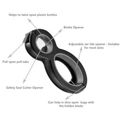 Multifunctional 6-in-1 Can Jar Opener Tool and Adjustable Bottle Opener (1-Pack or 2-Pack)