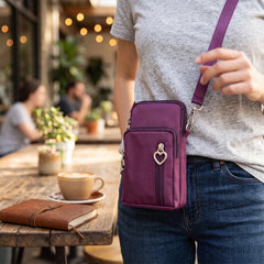Mini Crossbody Cell Phone Wallet Purse for Women – Waterproof Shoulder Bag with Adjustable Strap, Small Phone Pouch, Travel Messenger Bag for Cards, Cash & Everyday Essentials