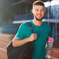 32 oz Motivational Water Bottle with Time Markers & Straw – BPA-Free, Leak-Proof, Reusable for Gym, School & Travel