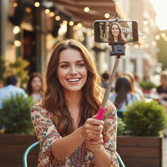 Wired Selfie Stick Monopod – Plug & Play No Bluetooth Selfie Stick with 3.5mm Jack – Portable Extendable Phone Holder for Travel, Vlogging & Photos