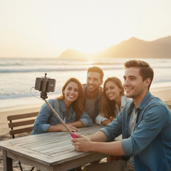 Wired Selfie Stick Monopod – Plug & Play No Bluetooth Selfie Stick with 3.5mm Jack – Portable Extendable Phone Holder for Travel, Vlogging & Photos
