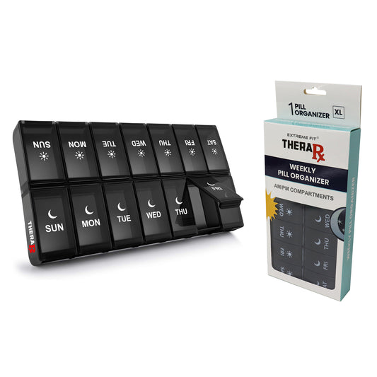 7-Day Pill, Medicine, Vitamin Organizer With AM/PM Large Compartments