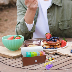 Weekly Pill Organizer with PU Leather Case