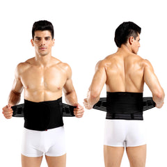 Men’s Waist Trimmer Workout Belt – Adjustable Double Compression Waist Support Wrap for Gym, Training & Back Support – Sweat Band Fitness Shaper