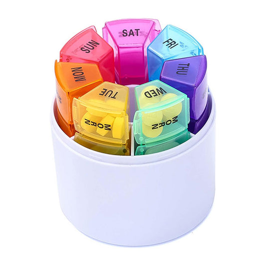 Weekly Pill Organizer – 7 Day AM/PM Pill Box with 4 Daily Compartments – BPA-Free Medication & Vitamin Case for Home & Travel