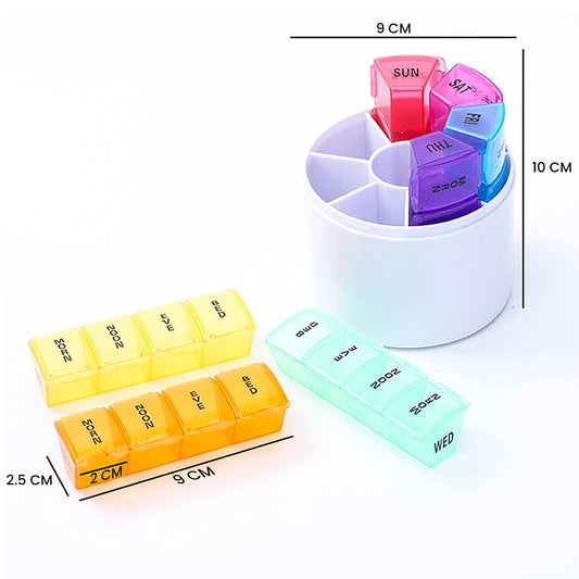 Weekly Pill Organizer – 7 Day AM/PM Pill Box with 4 Daily Compartments – BPA-Free Medication & Vitamin Case for Home & Travel