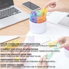 Weekly Pill Organizer – 7 Day AM/PM Pill Box with 4 Daily Compartments – BPA-Free Medication & Vitamin Case for Home & Travel