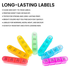Large Weekly Pill Organizer – 7 Day AM/PM Pill Box with 4 Daily Compartments – Portable Medication & Vitamin Organizer with Removable Travel Cases