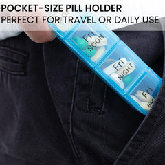Large Weekly Pill Organizer – 7 Day AM/PM Pill Box with 4 Daily Compartments – Portable Medication & Vitamin Organizer with Removable Travel Cases