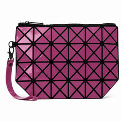 Geometric Clutch Purse for Women – Modern Zip Top Evening Clutch Bag, Fashion Handheld Party Handbag for Weddings, Date Nights & Special Occasions, Blue, Silver, Fuchsia or Purple