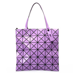 Geometric Tote Bag for Women – Modern Shoulder Handbag for Work, Shopping & Everyday Use, Fashion Tote Purse with Spacious Interior, Silver, Lilac, Pink or Blue