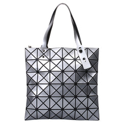 Geometric Tote Bag for Women – Modern Shoulder Handbag for Work, Shopping & Everyday Use, Fashion Tote Purse with Spacious Interior, Silver, Lilac, Pink or Blue