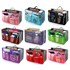 3-Pack Purse Organizer Insert for Handbags – Foldable Tote Organizer with Zipper Pockets, Travel Cosmetic Bag Insert, Multi-Pocket Purse Organizer for Wallet, Phone, Makeup & Accessories