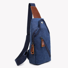 Metro Modern Canvas Sling Bag – Lightweight Crossbody Shoulder Backpack with Adjustable Strap, Multiple Zipper Pockets and Flap Closure for Travel, Hiking and Everyday Carry